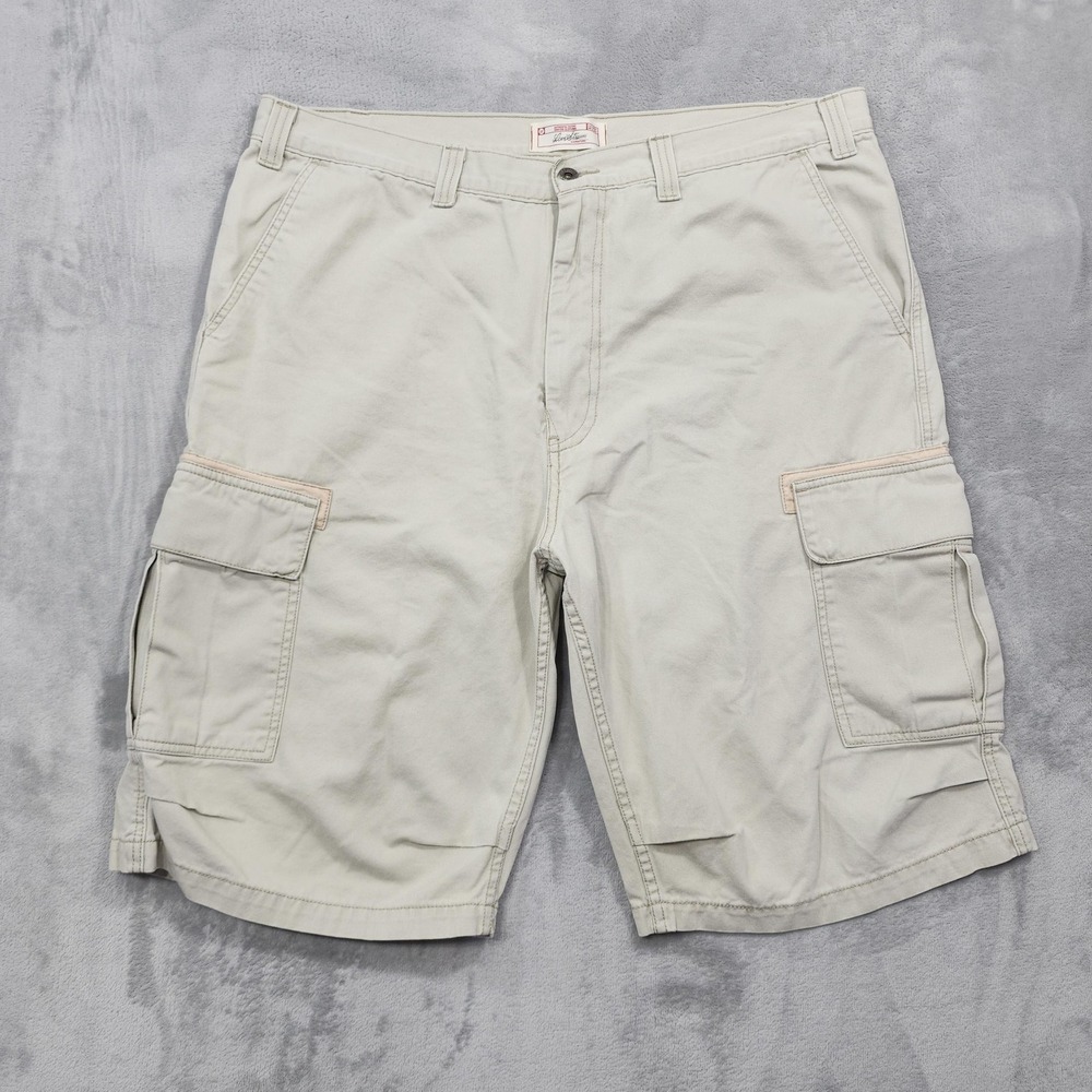 Levi Strauss Signature Shorts Mens 40 Beige Cargo Utility Canvas Casual Outdoor